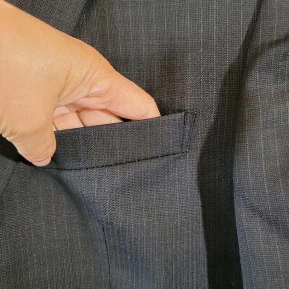 Jos. A. Bank Tailored Fit Traveler's Collection 100% Wool Sport Coat 42L Black